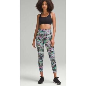 Lululemon Fast Free High Rise Tight Leggings 25" Side Pockets Paint Drift Sz 6
